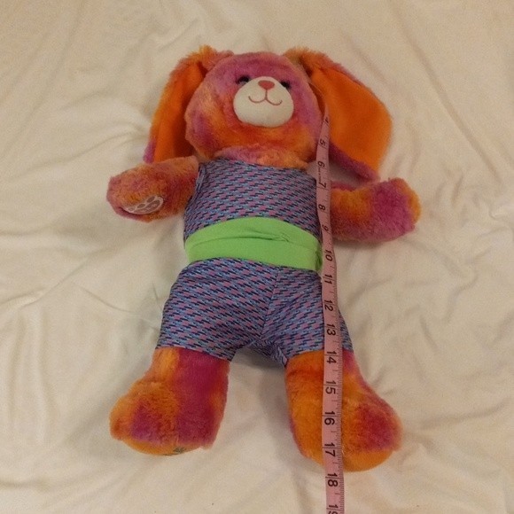 Retired Build A Bear Sunset Tie Dye Myrtle Beach Bunny with Workout Outfit - Picture 5 of 5